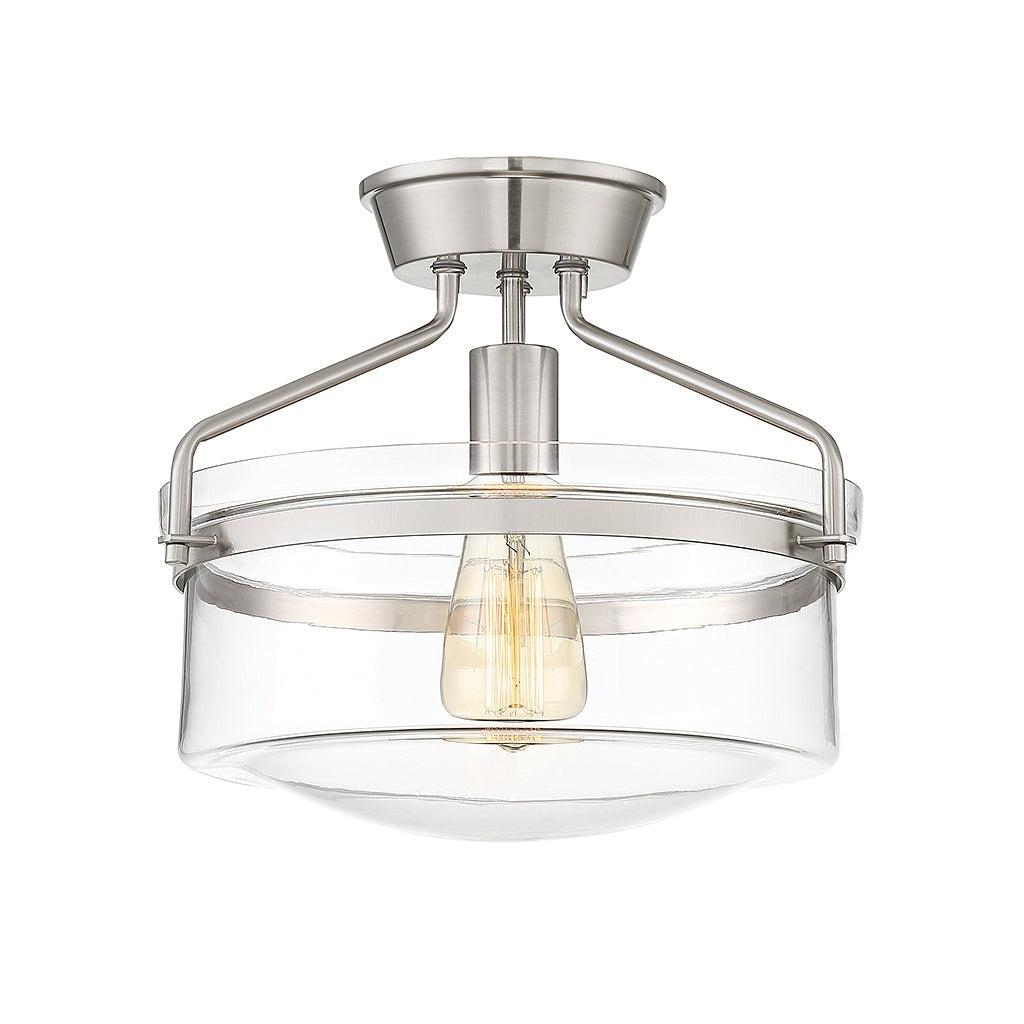 Meridian - M60011BN - One Light Semi-Flush Mount - Msemi - Brushed Nickel