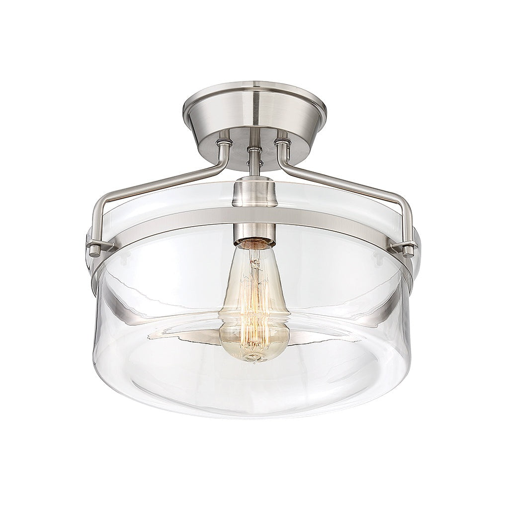 Meridian - M60011BN - One Light Semi-Flush Mount - Msemi - Brushed Nickel