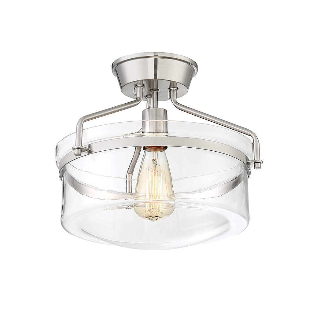 Meridian - M60011BN - One Light Semi-Flush Mount - Msemi - Brushed Nickel