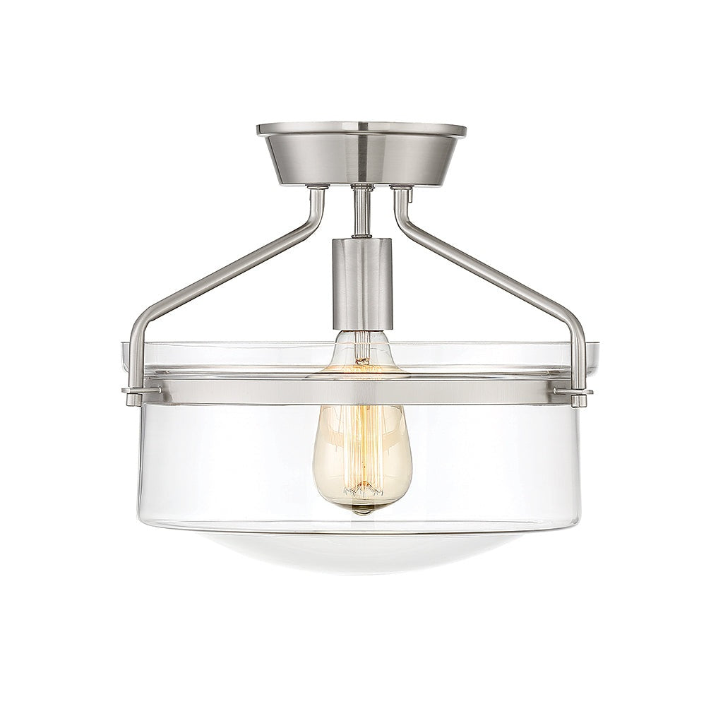 Meridian - M60011BN - One Light Semi-Flush Mount - Msemi - Brushed Nickel