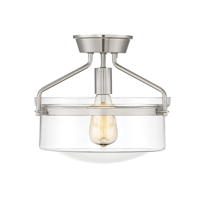 Meridian - M60011BN - One Light Semi-Flush Mount - Msemi - Brushed Nickel