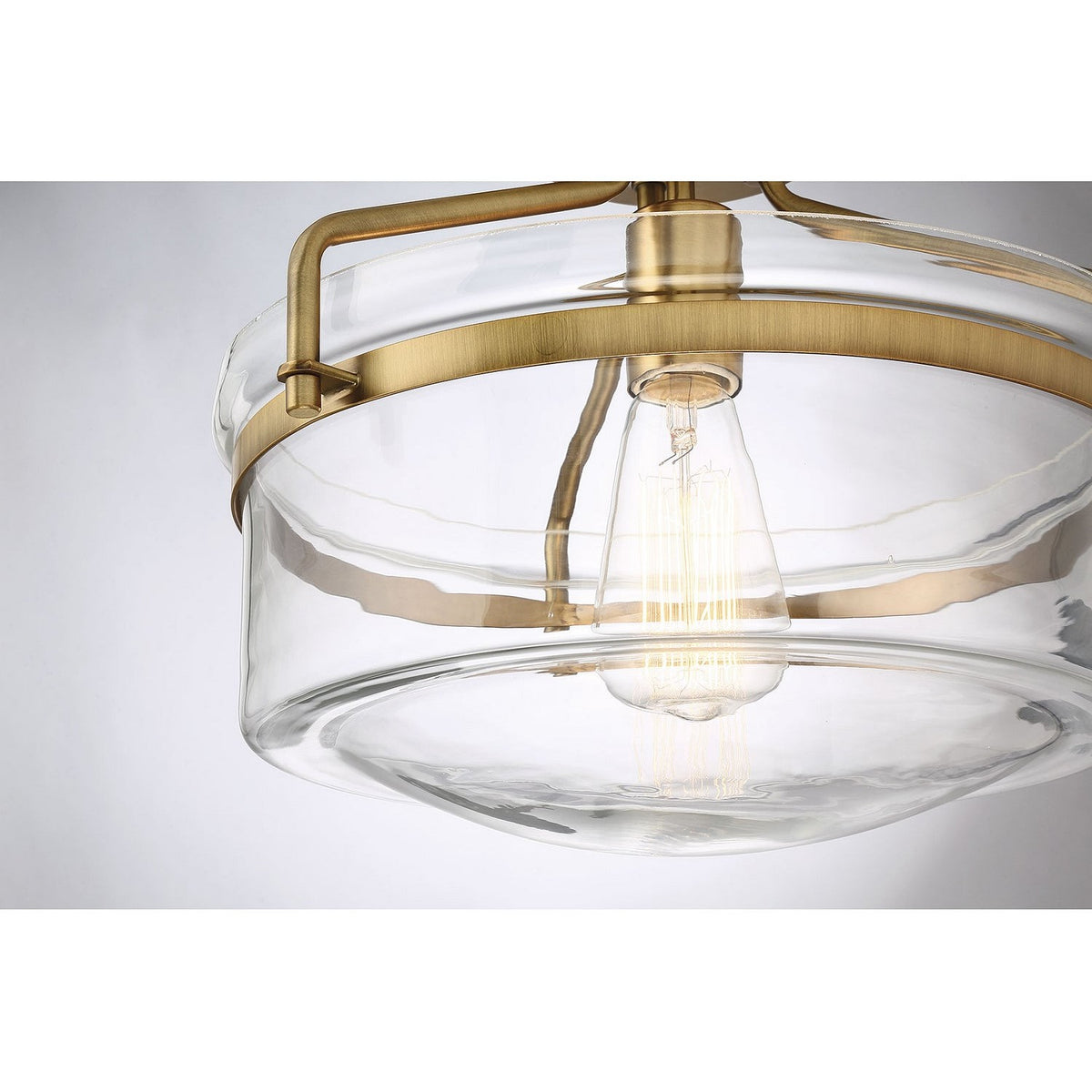 Meridian - M60011NB - One Light Semi-Flush Mount - Msemi - Natural Brass