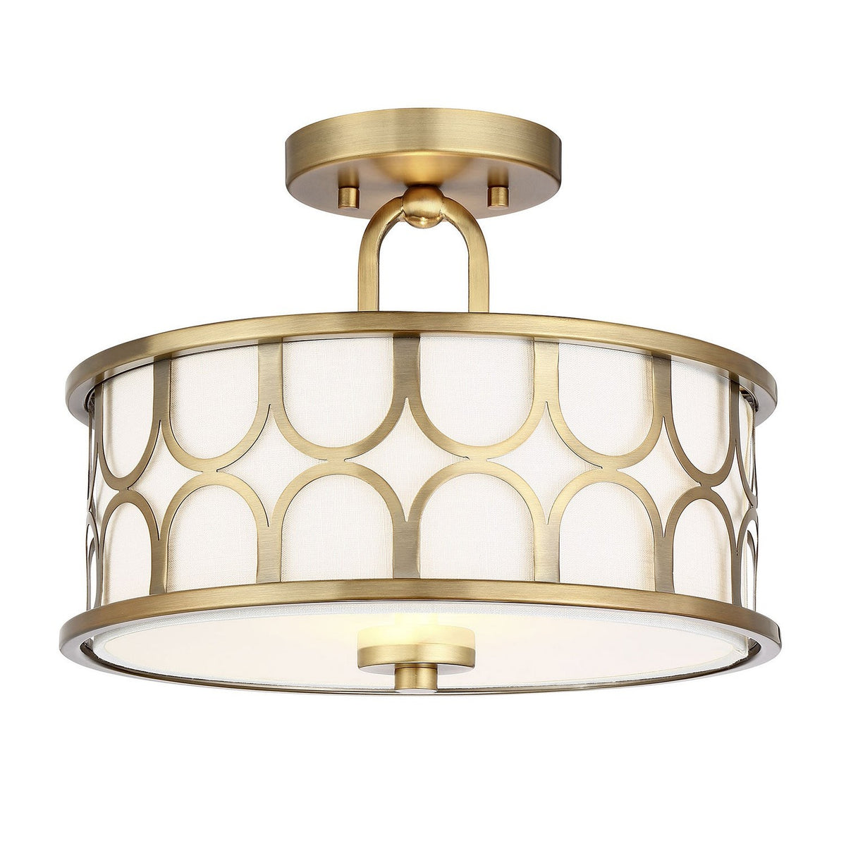 Meridian - M60015NB - Two Light Semi-Flush Mount - Msemi - Natural Brass
