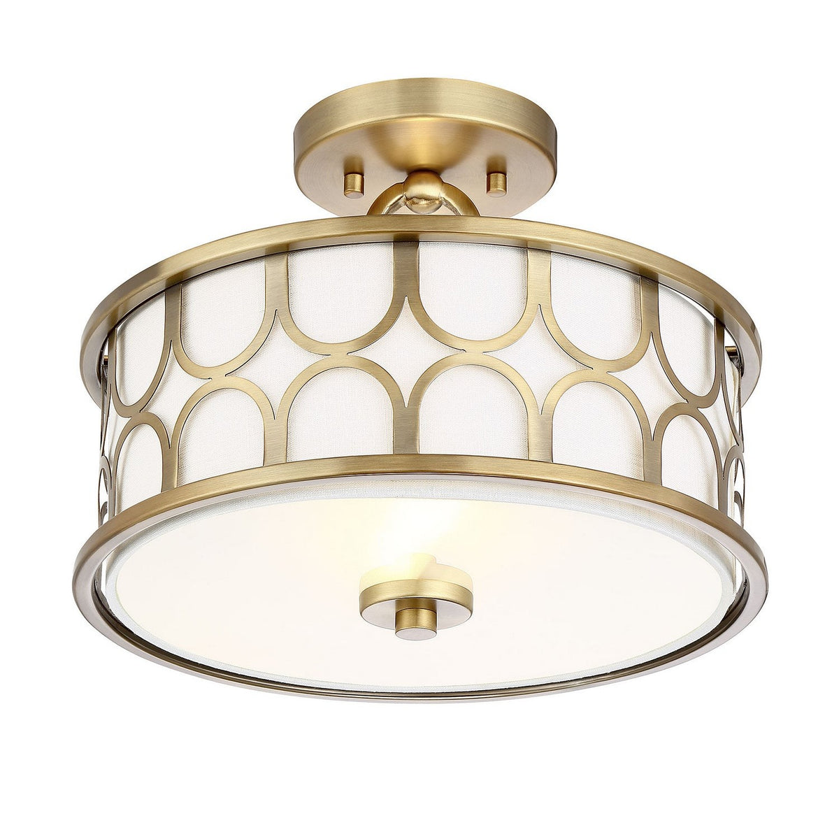 Meridian - M60015NB - Two Light Semi-Flush Mount - Msemi - Natural Brass