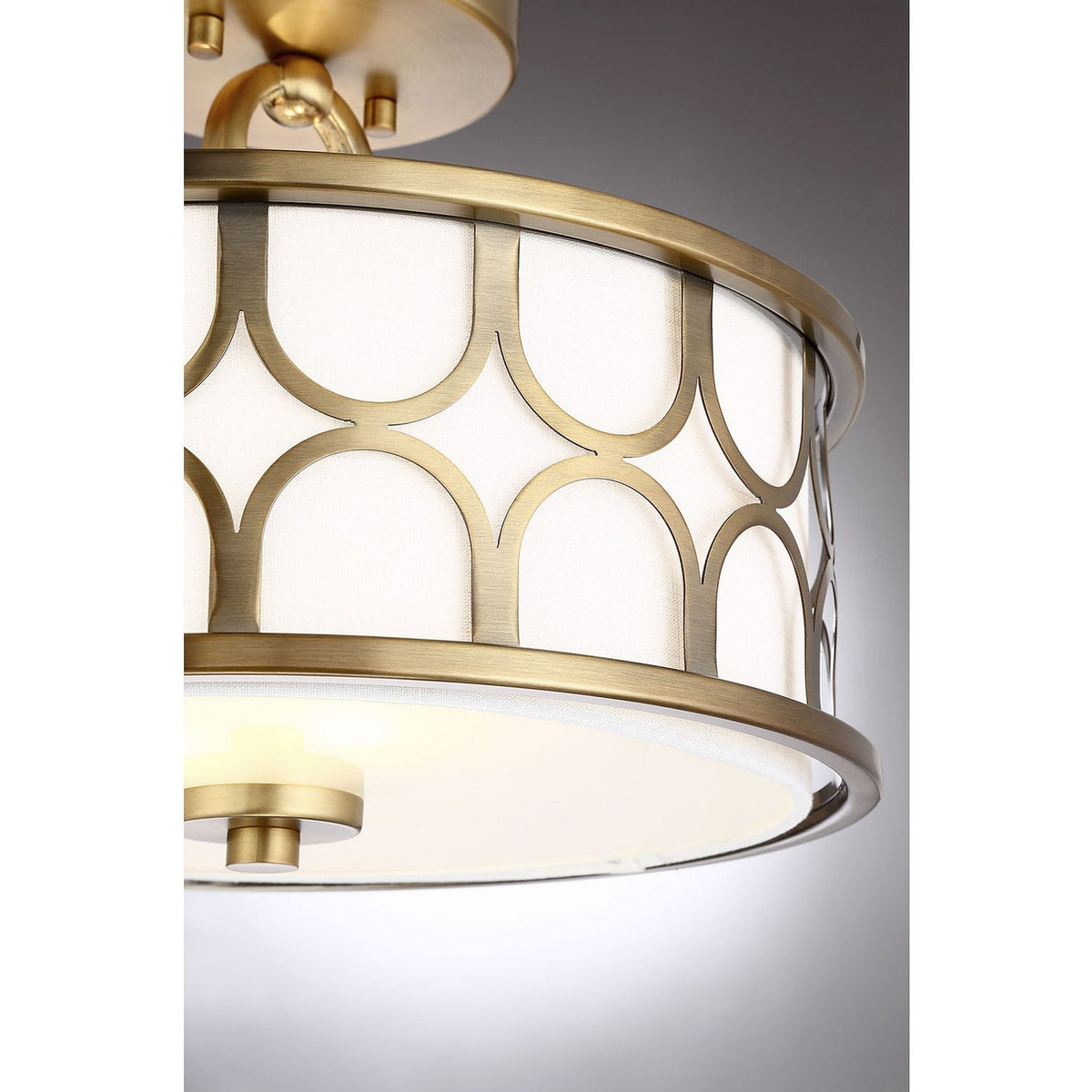 Meridian - M60015NB - Two Light Semi-Flush Mount - Msemi - Natural Brass