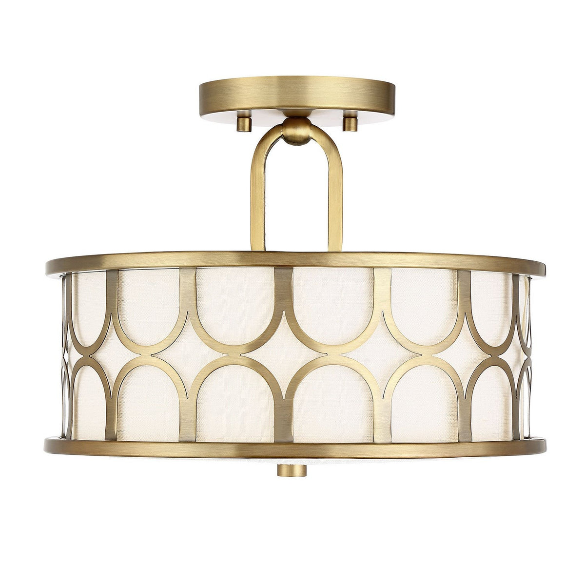Meridian - M60015NB - Two Light Semi-Flush Mount - Msemi - Natural Brass