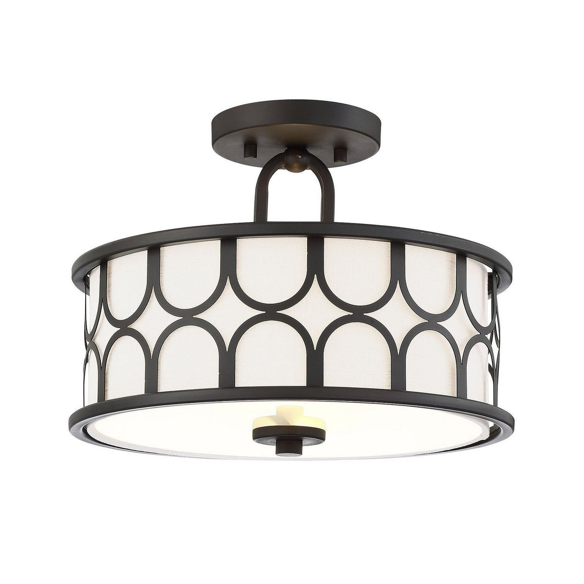 Meridian - M60015ORB - Two Light Semi-Flush Mount - Msemi - Oil Rubbed Bronze