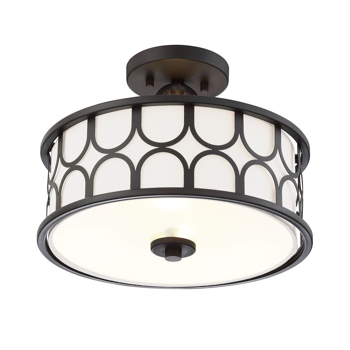 Meridian - M60015ORB - Two Light Semi-Flush Mount - Msemi - Oil Rubbed Bronze