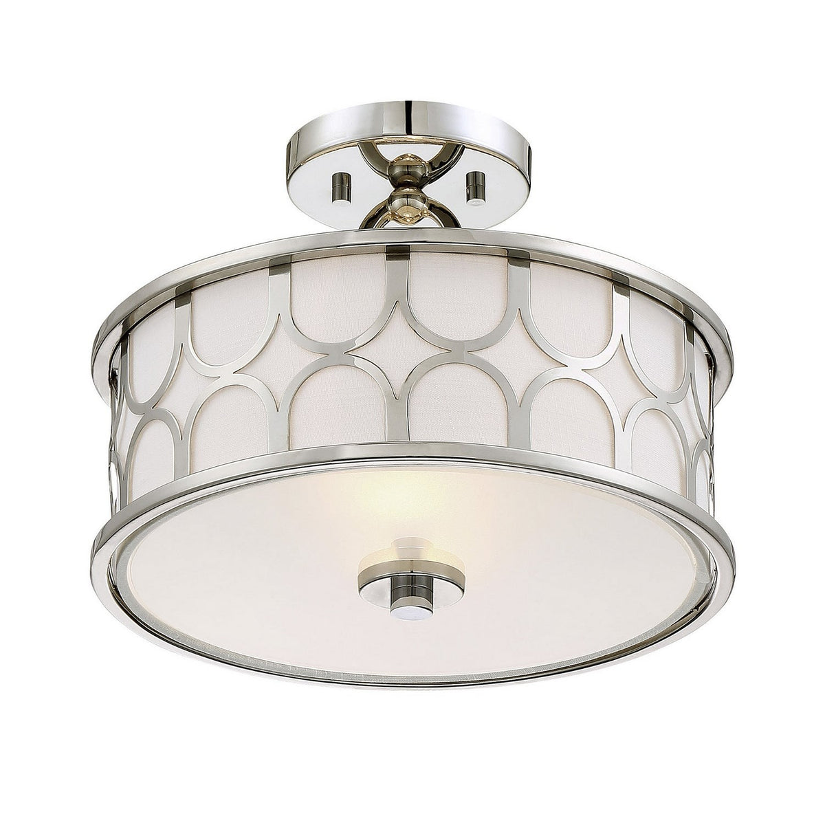 Meridian - M60015PN - Two Light Semi-Flush Mount - Msemi - Polished Nickel