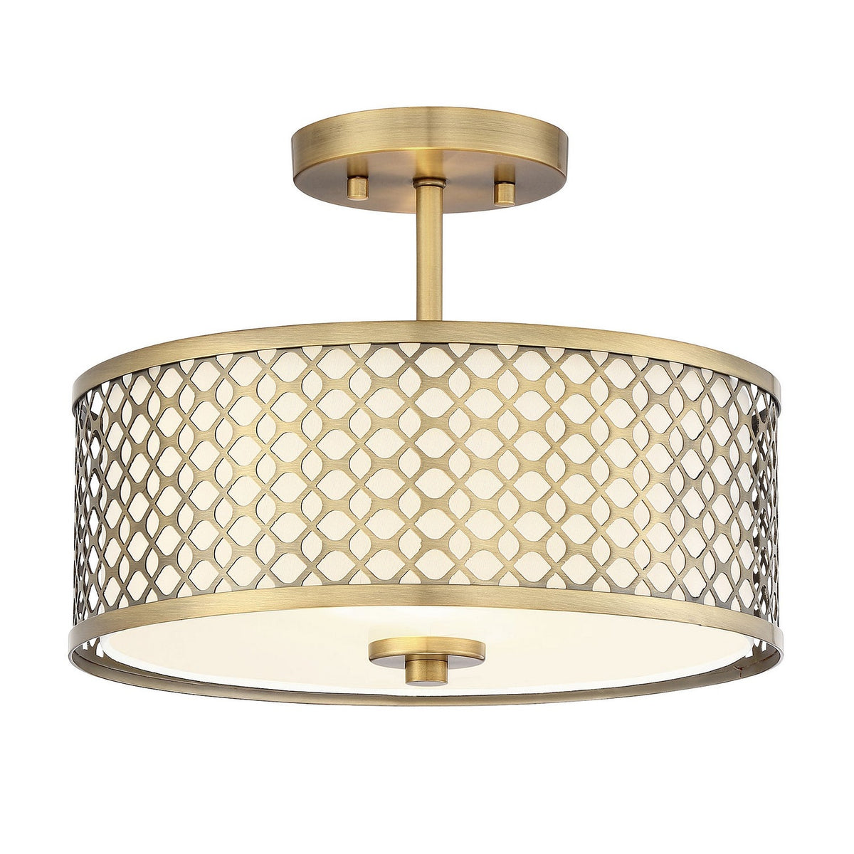 Meridian - M60016NB - Two Light Semi-Flush Mount - Msemi - Natural Brass