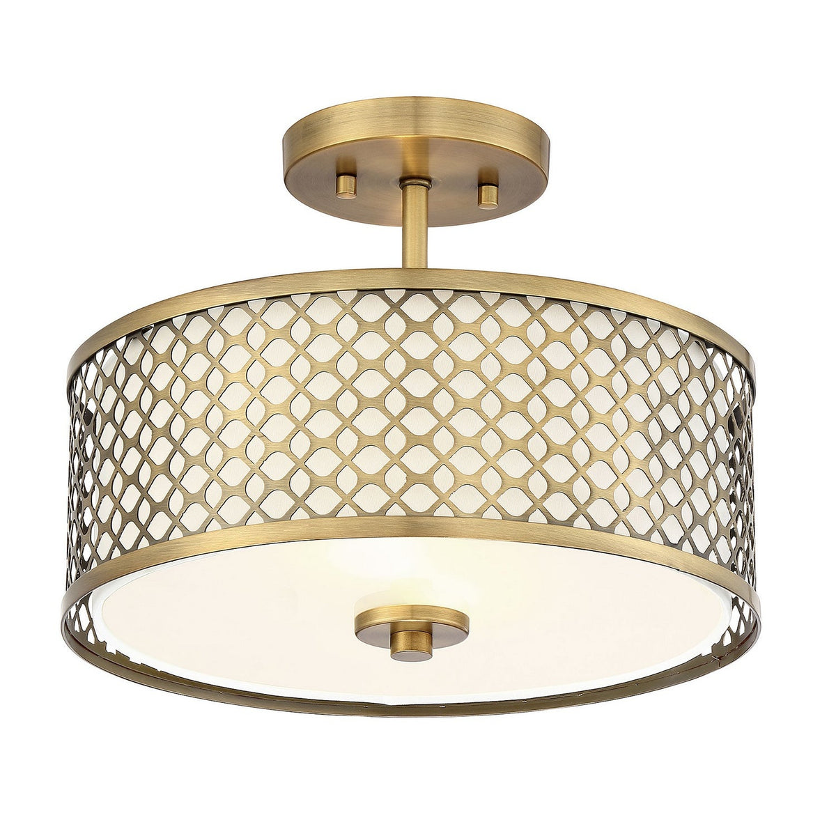 Meridian - M60016NB - Two Light Semi-Flush Mount - Msemi - Natural Brass