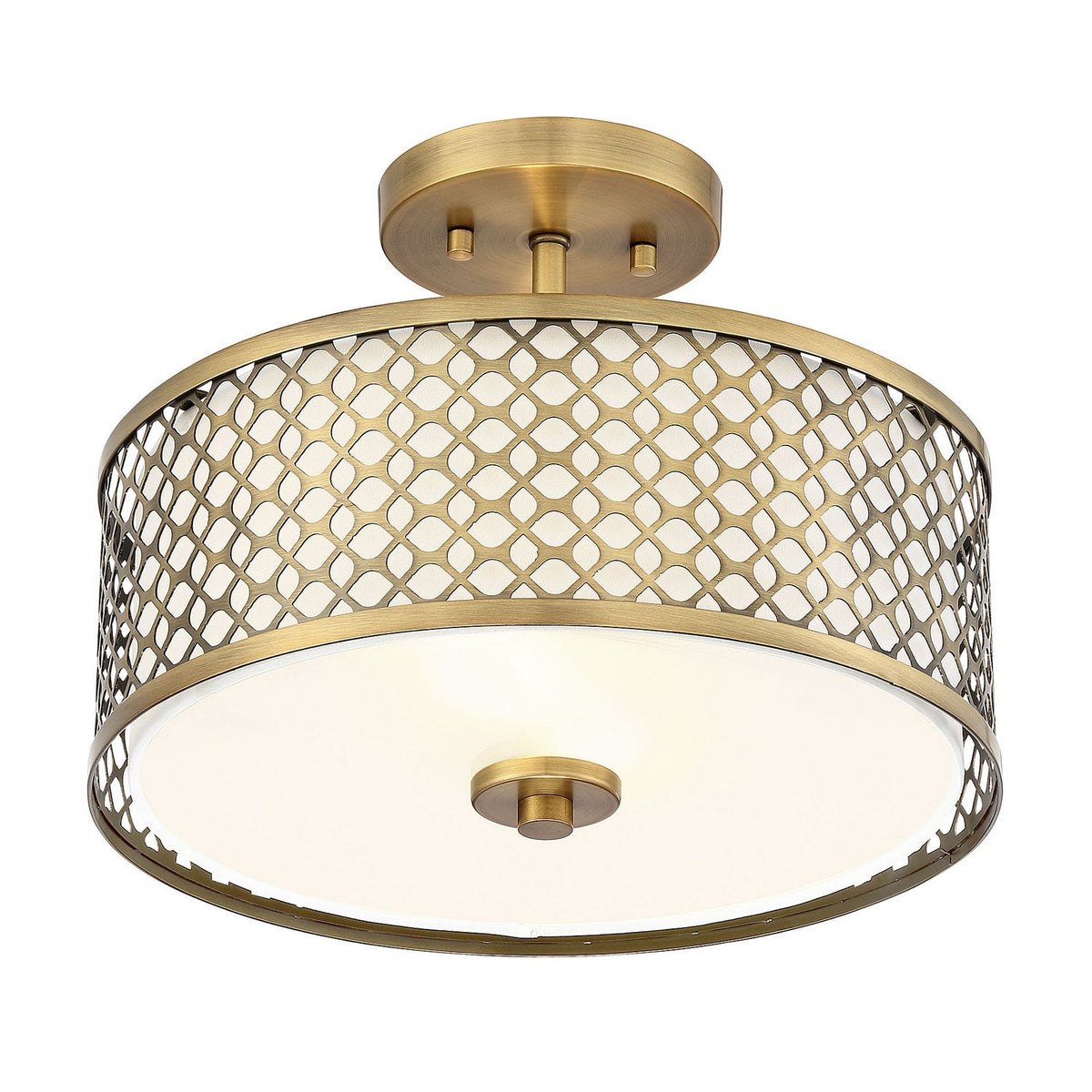 Meridian - M60016NB - Two Light Semi-Flush Mount - Msemi - Natural Brass