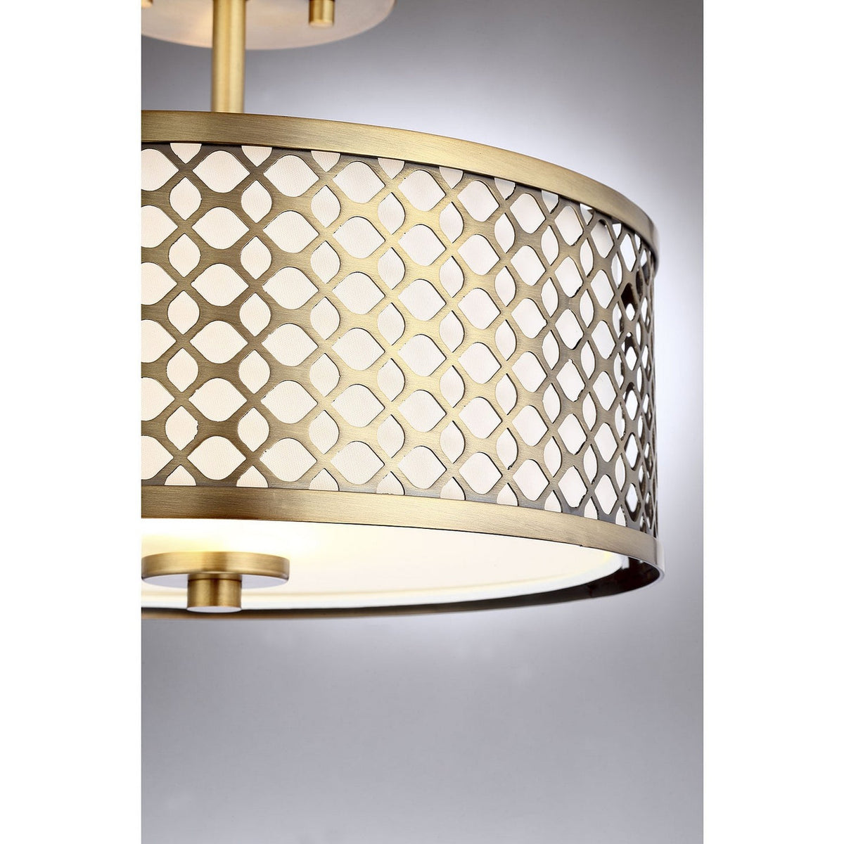 Meridian - M60016NB - Two Light Semi-Flush Mount - Msemi - Natural Brass