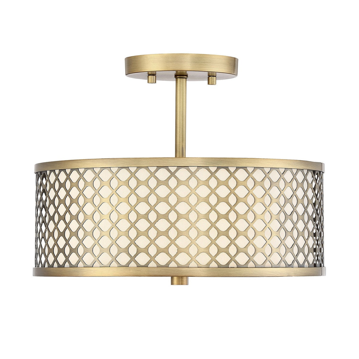 Meridian - M60016NB - Two Light Semi-Flush Mount - Msemi - Natural Brass