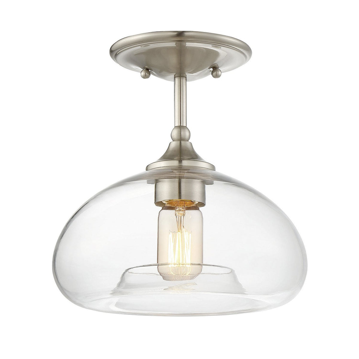 Meridian - M60017BN - One Light Semi-Flush Mount - Msemi - Brushed Nickel