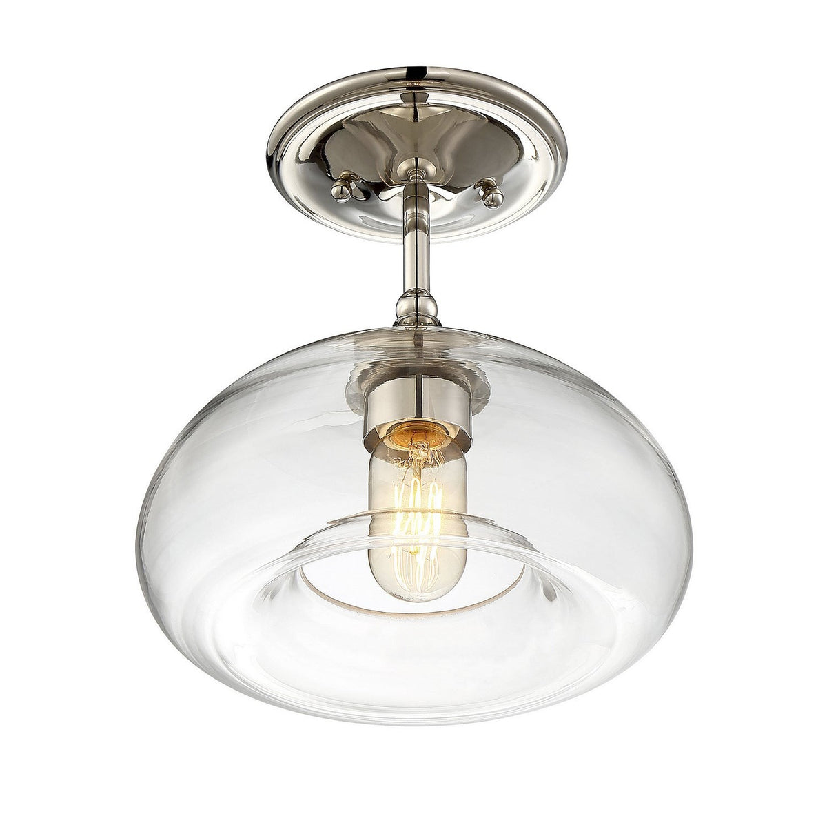 Meridian - M60017PN - One Light Semi-Flush Mount - Msemi - Polished Nickel