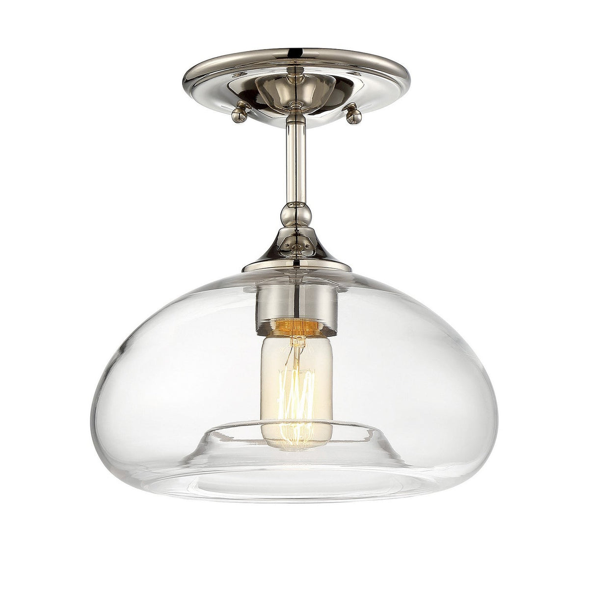 Meridian - M60017PN - One Light Semi-Flush Mount - Msemi - Polished Nickel