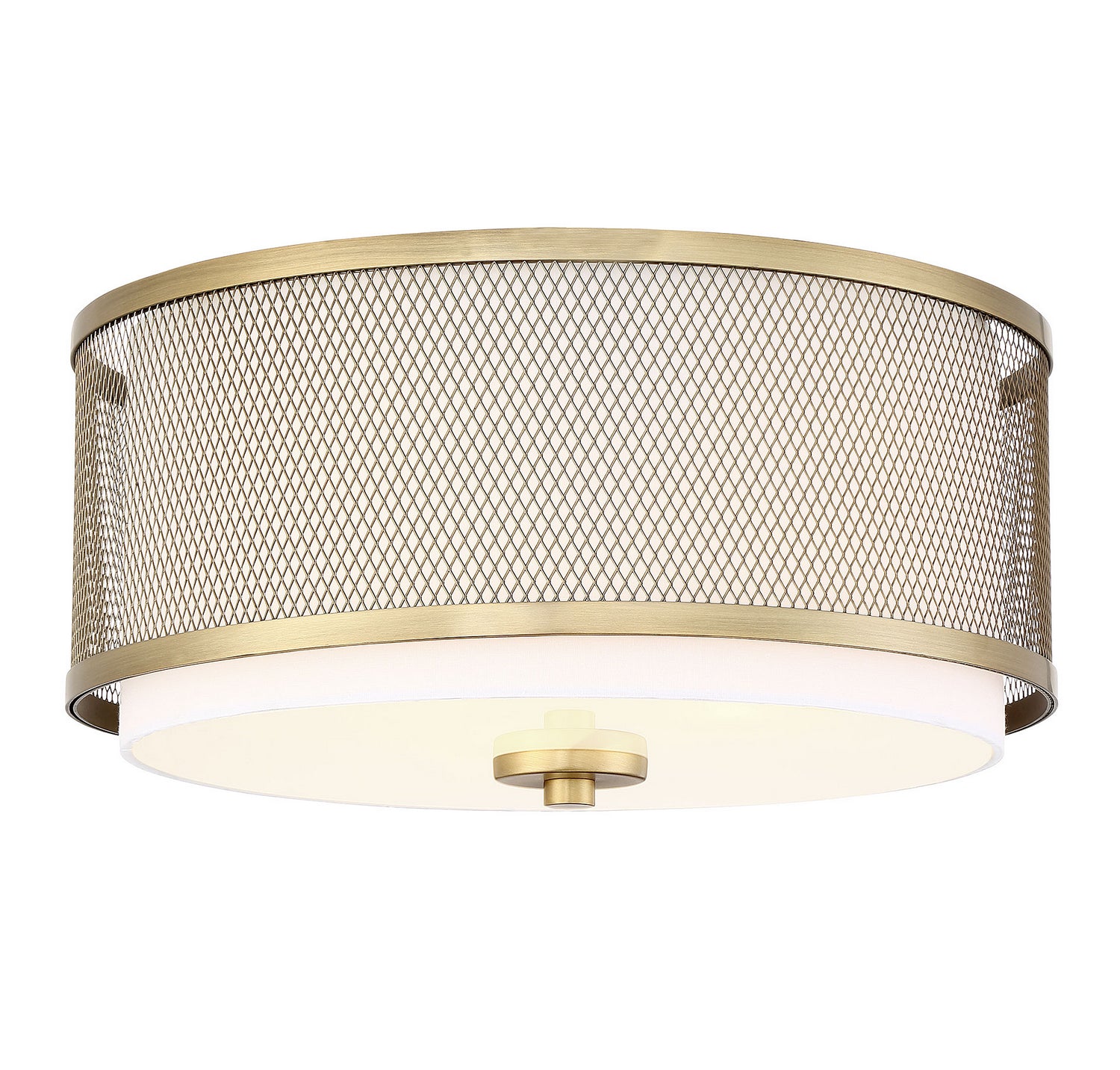Meridian - M60018NB - Three Light Semi-Flush Mount - Msemi - Natural Brass