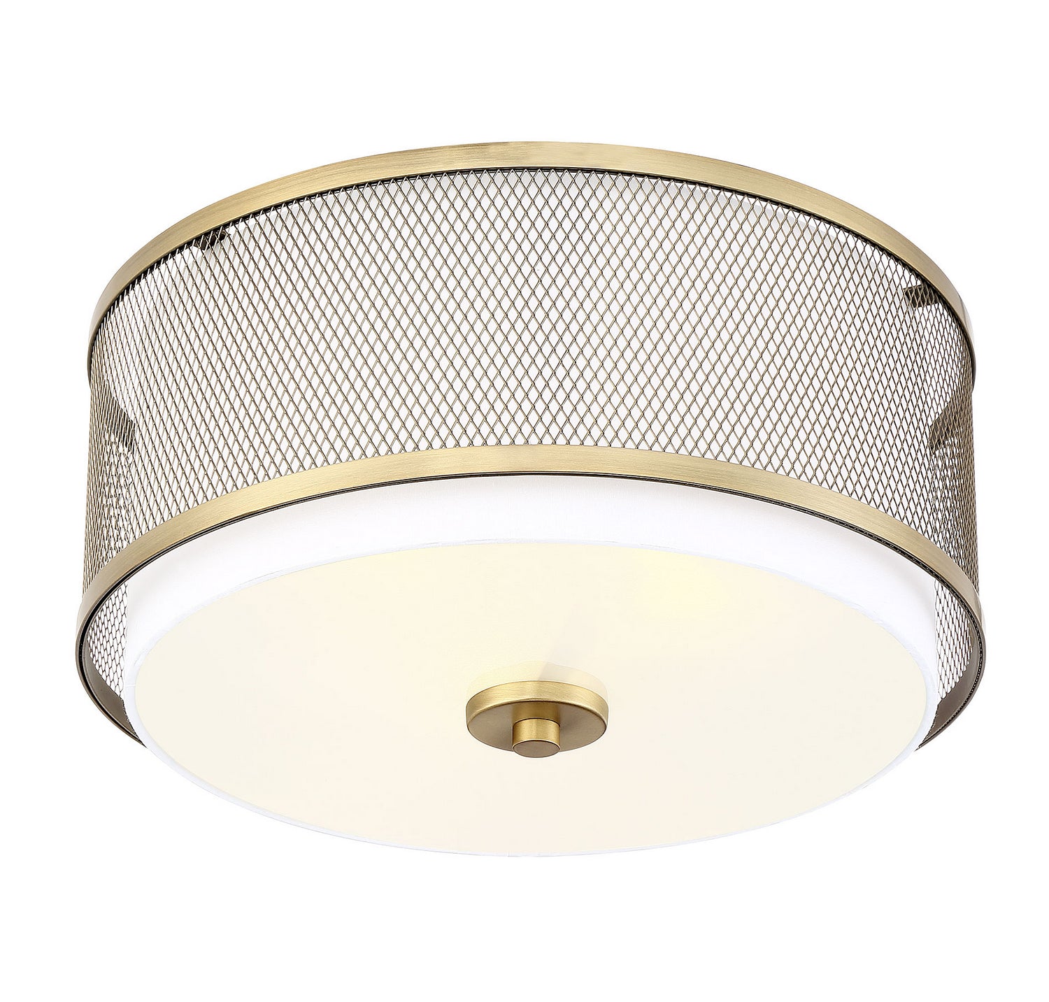 Meridian - M60018NB - Three Light Semi-Flush Mount - Msemi - Natural Brass