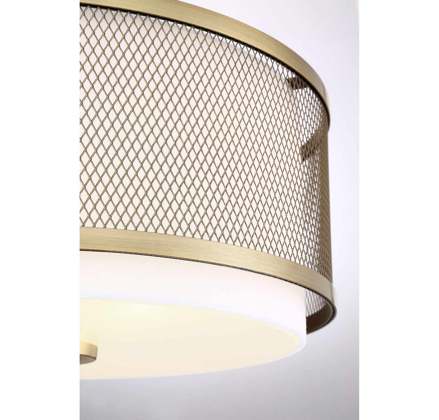 Meridian - M60018NB - Three Light Semi-Flush Mount - Msemi - Natural Brass
