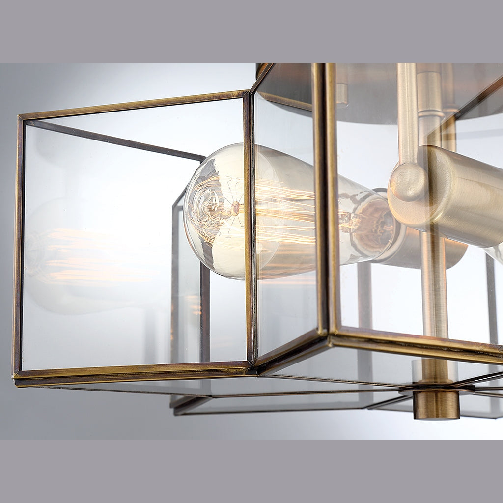Meridian - M60021NB - Two Light Semi-Flush Mount - Msemi - Natural Brass