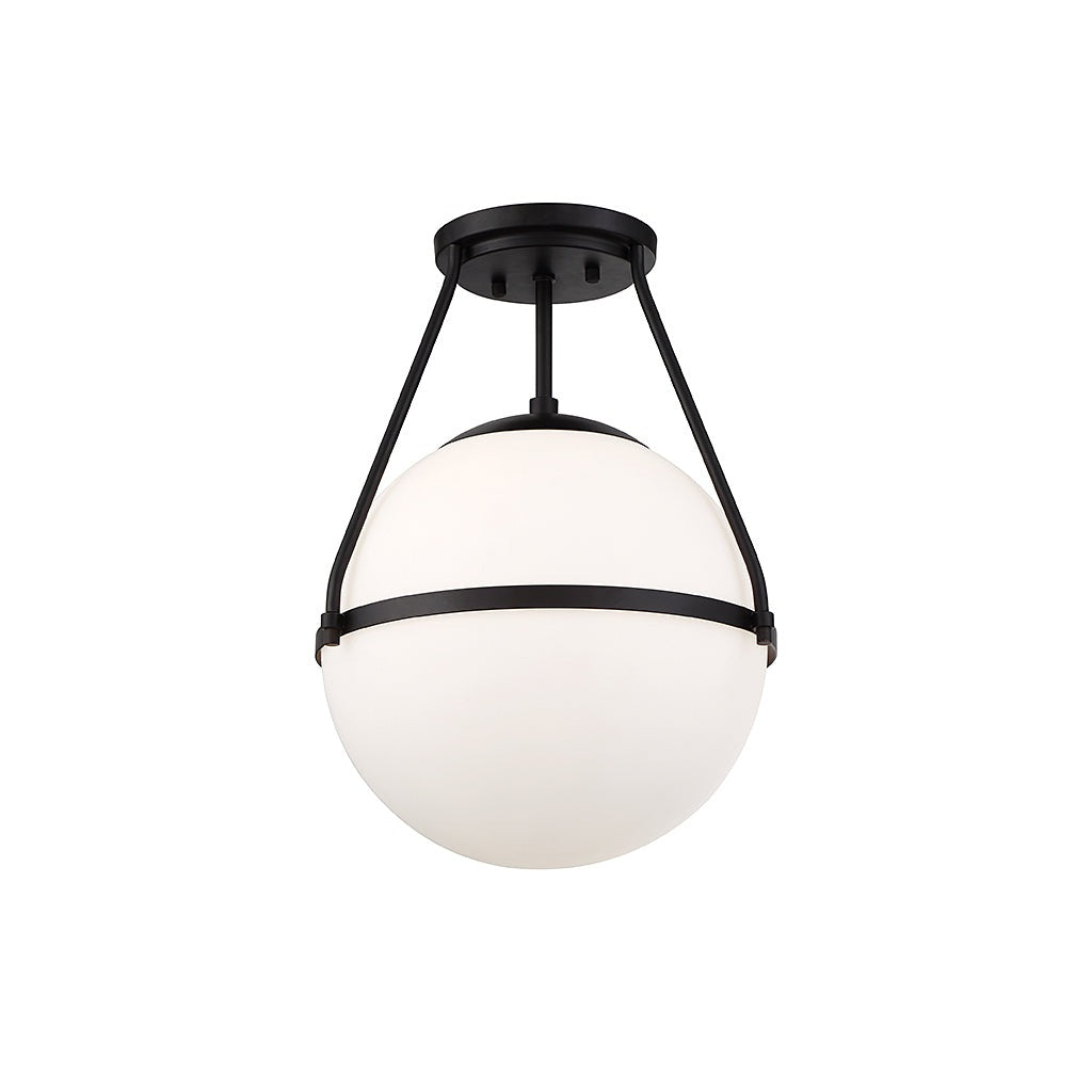 Meridian - M60054MBK - One Light Semi-Flush Mount - Msemi - Matte Black