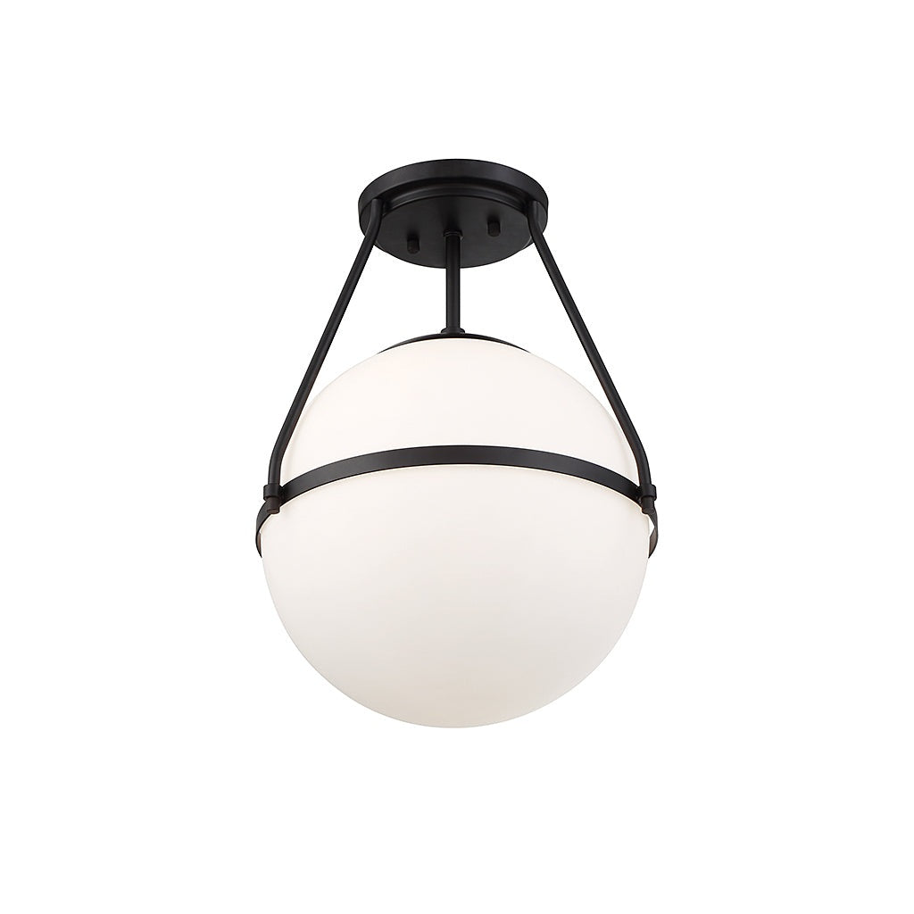 Meridian - M60054MBK - One Light Semi-Flush Mount - Msemi - Matte Black