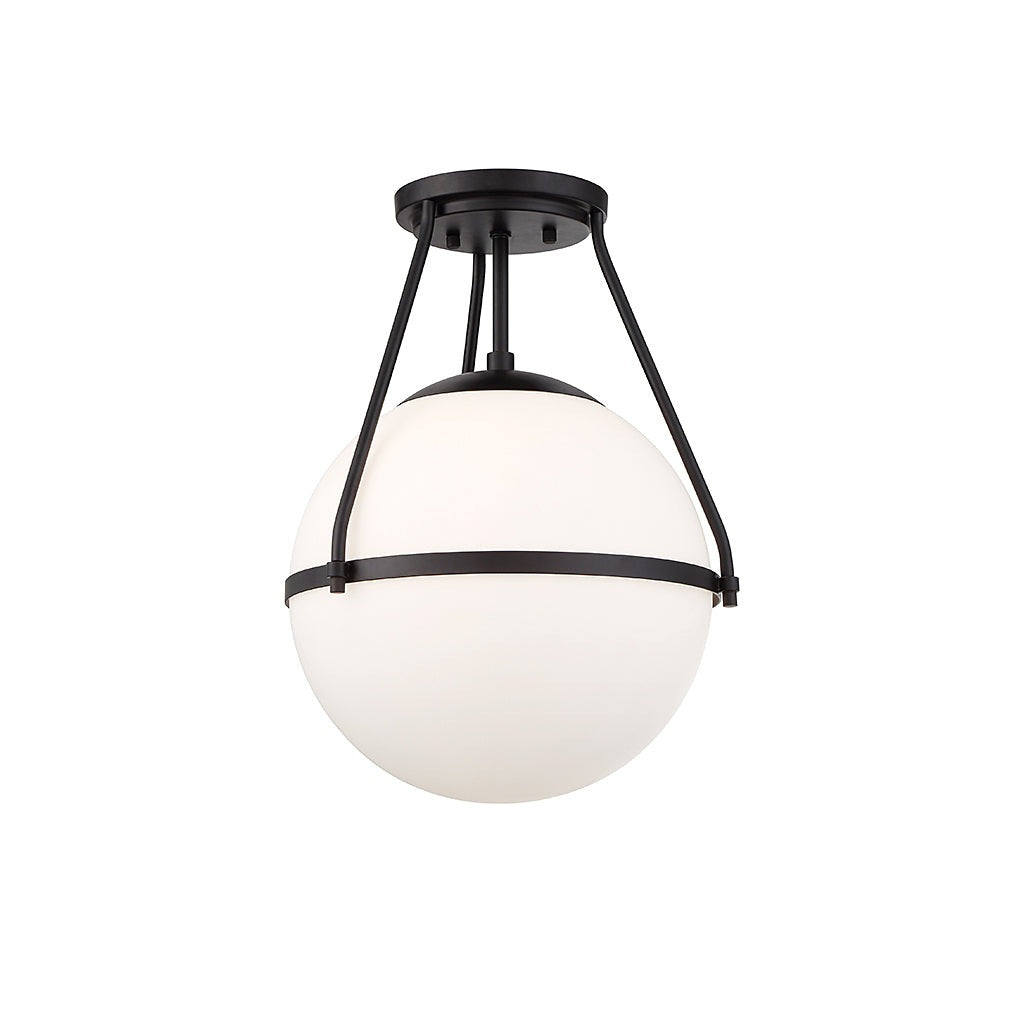 Meridian - M60054MBK - One Light Semi-Flush Mount - Msemi - Matte Black