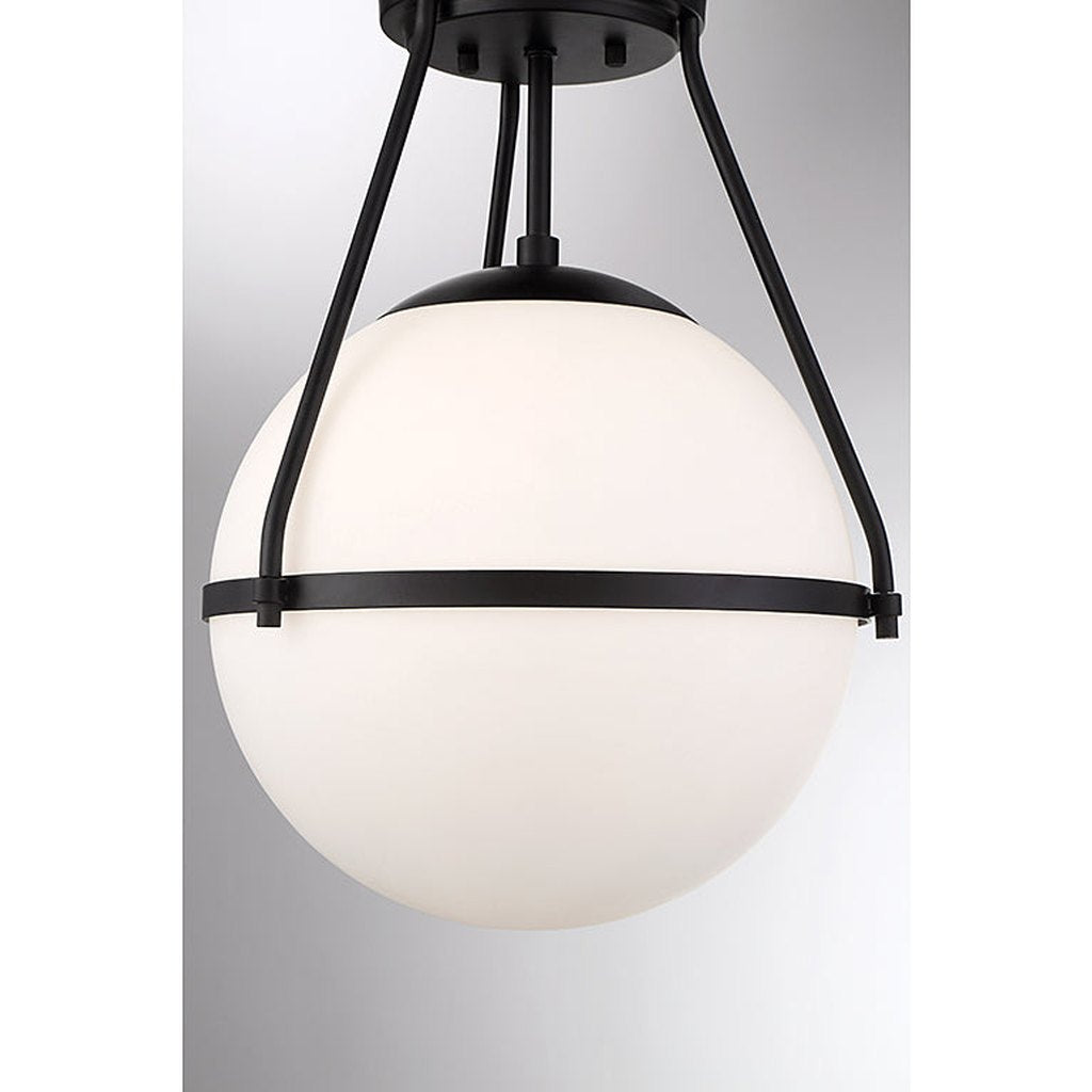 Meridian - M60054MBK - One Light Semi-Flush Mount - Msemi - Matte Black