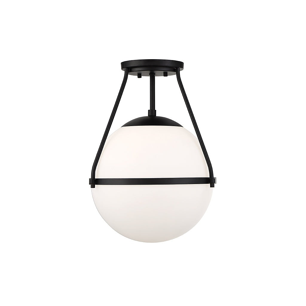 Meridian - M60054MBK - One Light Semi-Flush Mount - Msemi - Matte Black