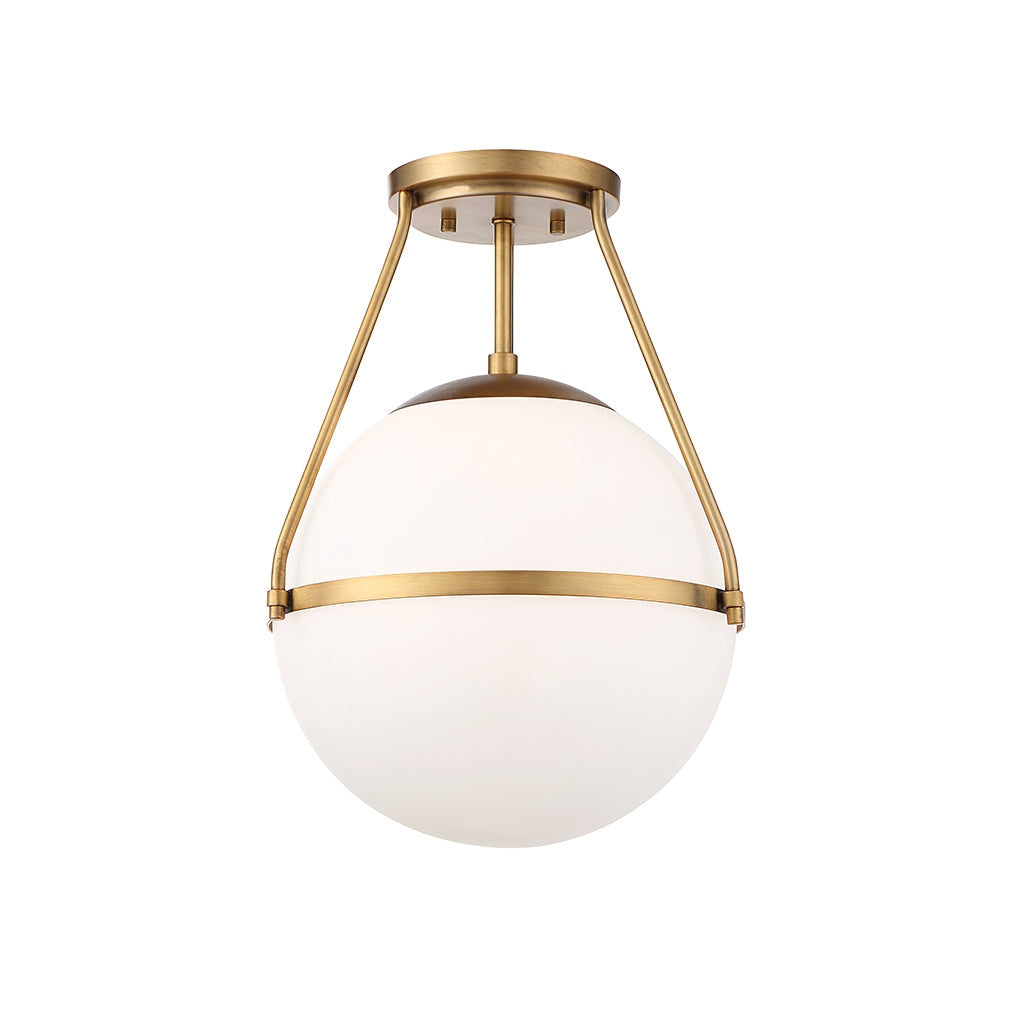 Meridian - M60054NB - One Light Semi-Flush Mount - Msemi - Natural Brass