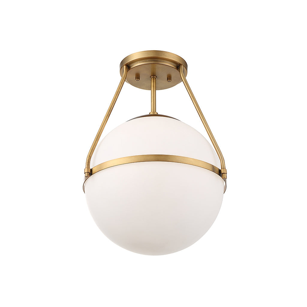 Meridian - M60054NB - One Light Semi-Flush Mount - Msemi - Natural Brass