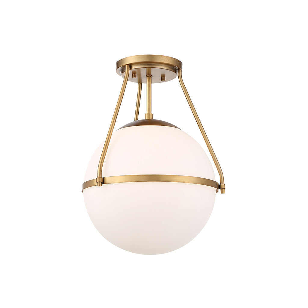 Meridian - M60054NB - One Light Semi-Flush Mount - Msemi - Natural Brass
