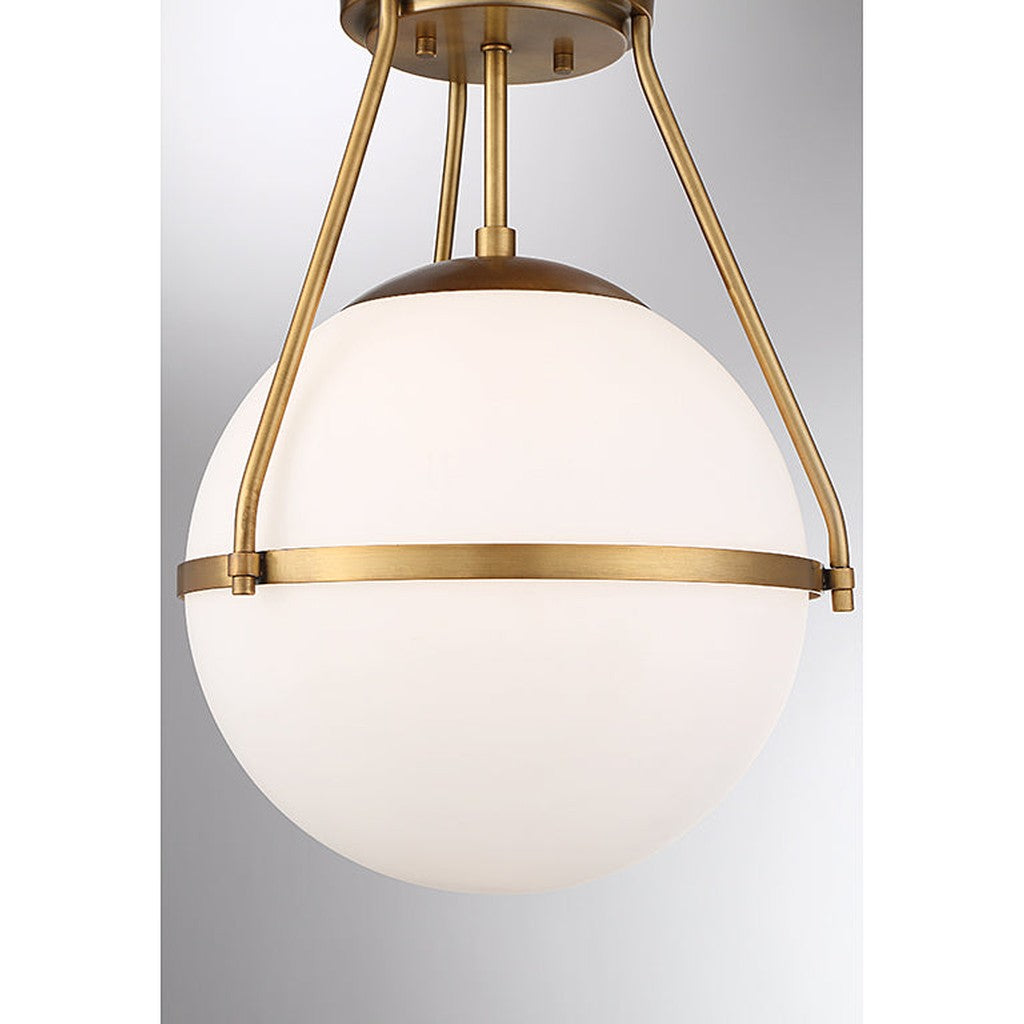 Meridian - M60054NB - One Light Semi-Flush Mount - Msemi - Natural Brass