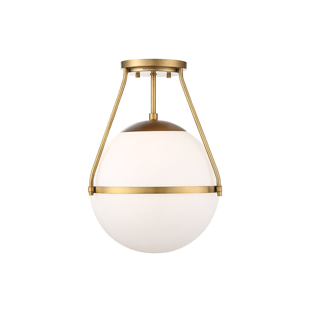 Meridian - M60054NB - One Light Semi-Flush Mount - Msemi - Natural Brass