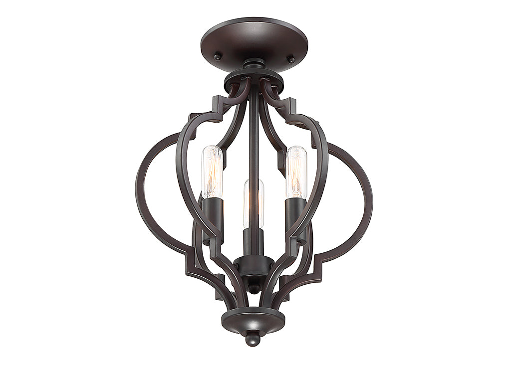 Meridian - M60055ORB - Three Light Semi-Flush Mount - Msemi - Oil Rubbed Bronze