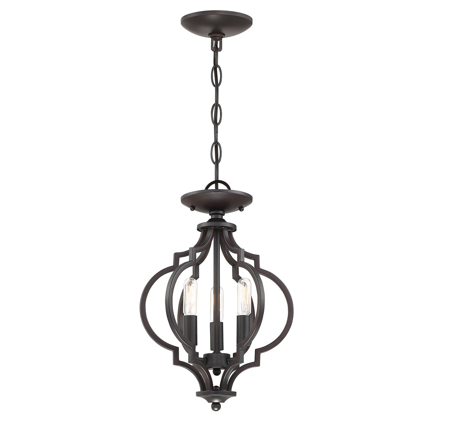 Meridian - M60055ORB - Three Light Semi-Flush Mount - Msemi - Oil Rubbed Bronze