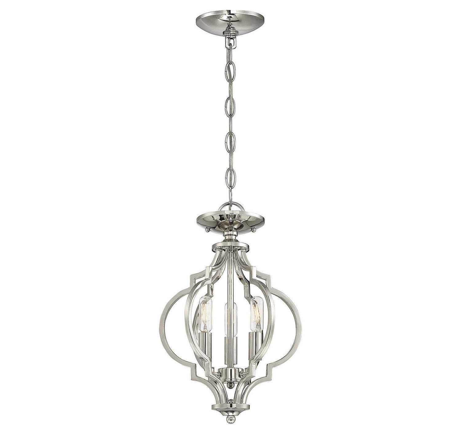 Meridian - M60055PN - Three Light Semi-Flush Mount - Msemi - Polished Nickel