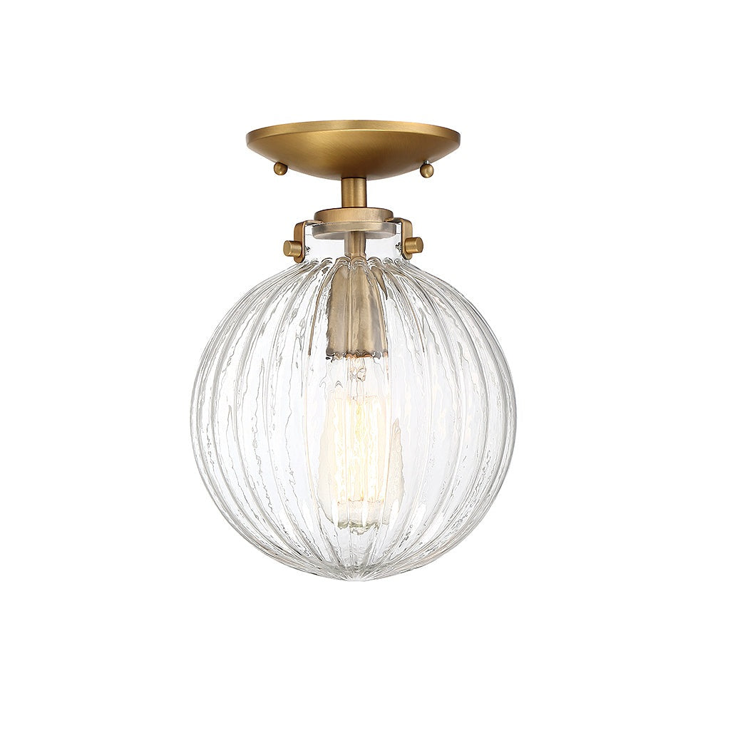 Meridian - M60056NB - One Light Semi-Flush Mount - Msemi - Natural Brass