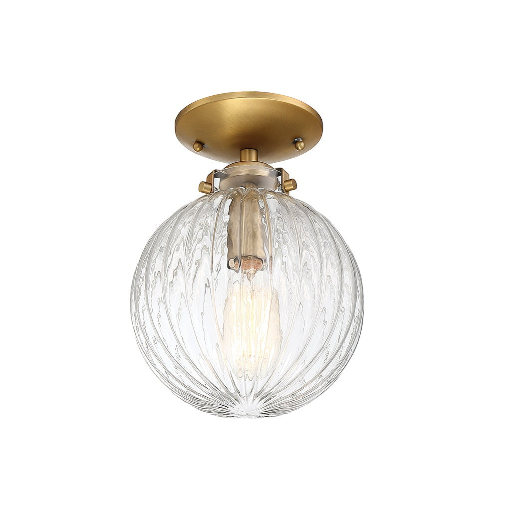 Meridian - M60056NB - One Light Semi-Flush Mount - Msemi - Natural Brass