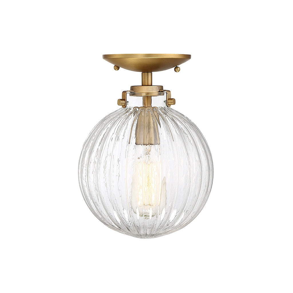 Meridian - M60056NB - One Light Semi-Flush Mount - Msemi - Natural Brass