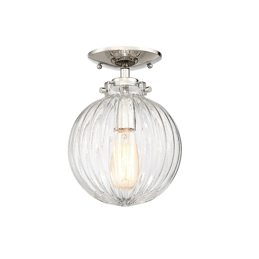 Meridian - M60056PN - One Light Semi-Flush Mount - Msemi - Polished Nickel