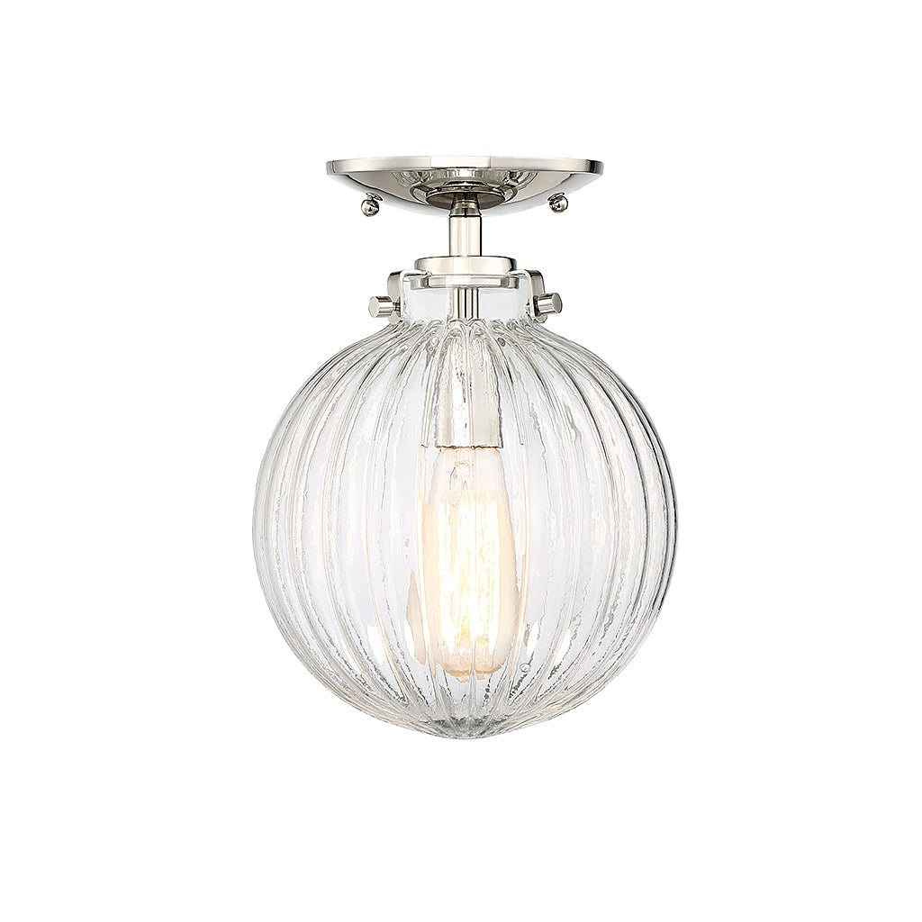 Meridian - M60056PN - One Light Semi-Flush Mount - Msemi - Polished Nickel