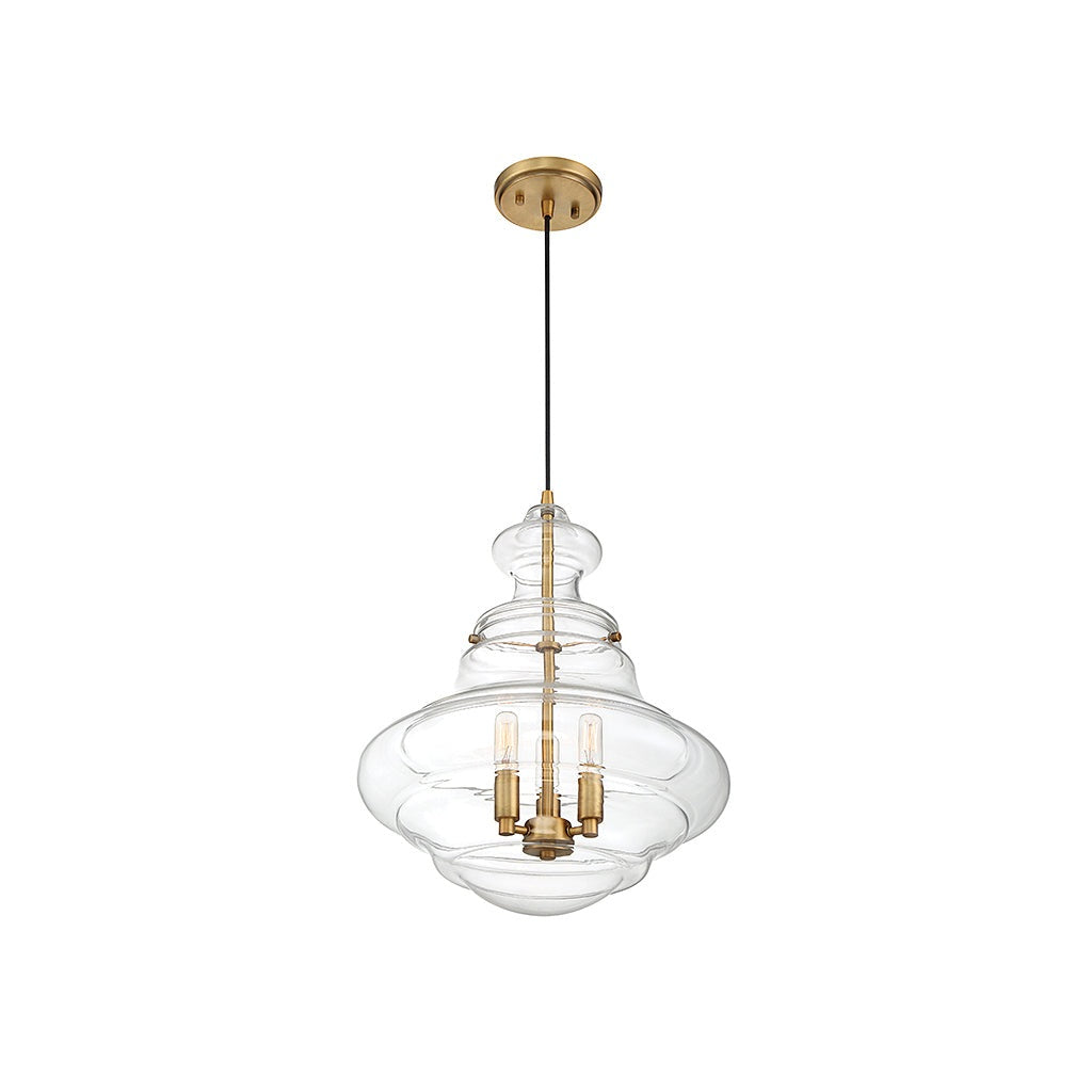 Meridian - M70058NB - Three Light Pendant - Mpend - Natural Brass