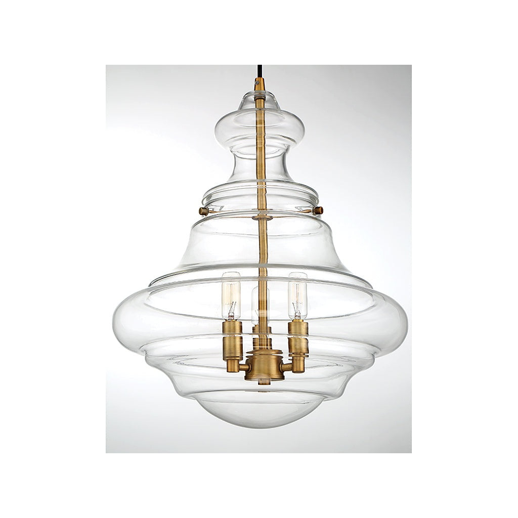 Meridian - M70058NB - Three Light Pendant - Mpend - Natural Brass
