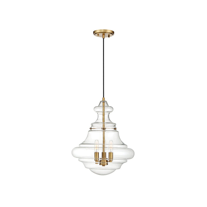 Meridian - M70058NB - Three Light Pendant - Mpend - Natural Brass