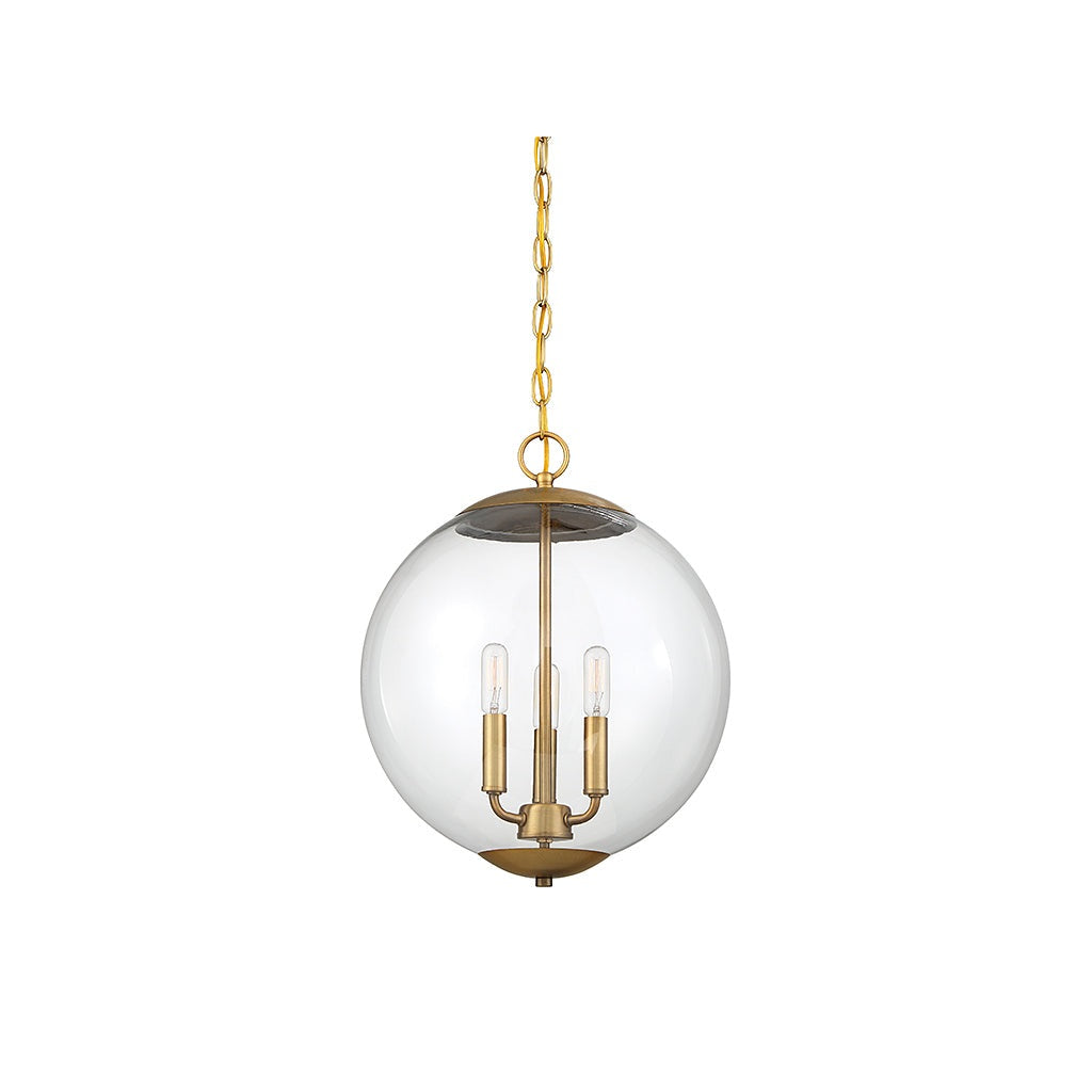 Meridian - M70060NB - Three Light Pendant - Mpend - Natural Brass