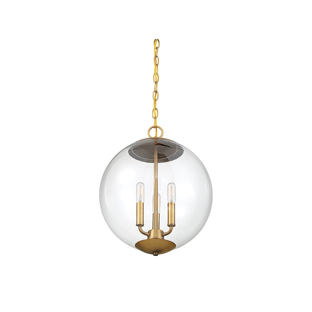 Meridian - M70060NB - Three Light Pendant - Mpend - Natural Brass