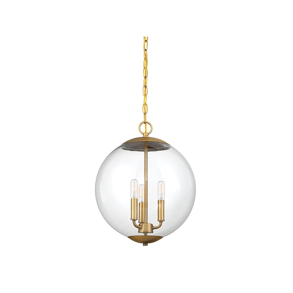Meridian - M70060NB - Three Light Pendant - Mpend - Natural Brass