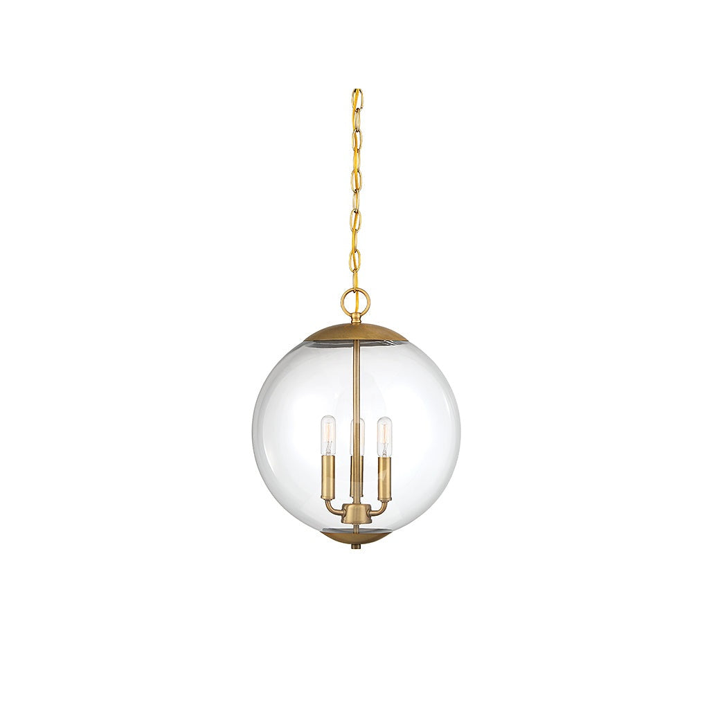 Meridian - M70060NB - Three Light Pendant - Mpend - Natural Brass
